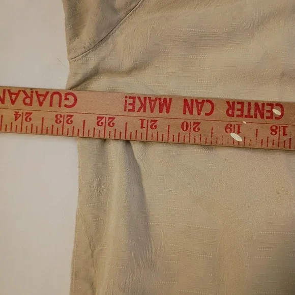 Tommy Bahama Shirt Mens Medium Beige Silk Floral Pocket Camp Relax Casual Resort - Picture 6 of 9